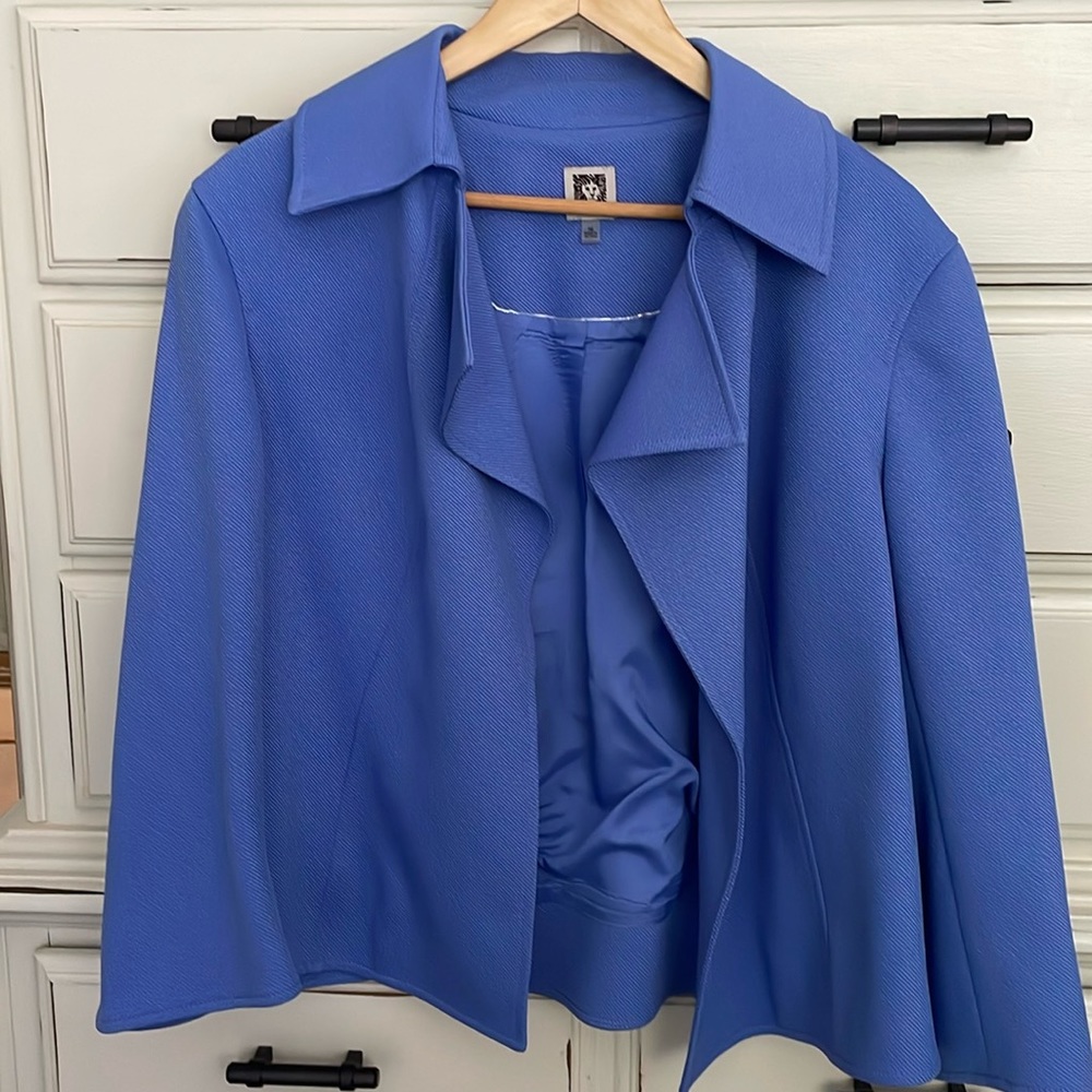 Anne Klein buttonless blazer in beautiful periwinkle size 16